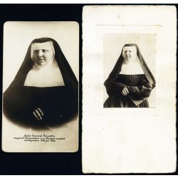   2 darab fotó, Mater Fauland Vincentia nővér, Sopron, Orsolyita zárda, apáca, egyház, vallás, 1900-as évek, monarchia, Eredeti fotó, papírkép. 