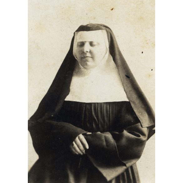 2 darab fotó, Mater Fauland Vincentia nővér, Sopron, Orsolyita zárda, apáca, egyház, vallás, 1900-as évek, monarchia, Eredeti fotó, papírkép. 