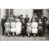 Domján Imre fényképész, Pokod, falusi esküvő, menyasszony, vőlegény, bajusz, pipa, Horthy-korszak, Zala megye, helytörténet, 1930-as évek, Eredeti fotó,  hátulján pecséttel jelzett papírkép, ritka műterem. 