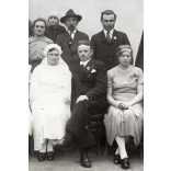 Domján Imre fényképész, Pokod, falusi esküvő, menyasszony, vőlegény, bajusz, pipa, Horthy-korszak, Zala megye, helytörténet, 1930-as évek, Eredeti fotó,  hátulján pecséttel jelzett papírkép, ritka műterem. 