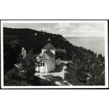Római katolikus templom, Fonyód fürdő, Balaton, egyház, vallás, helytörténet, Horthy-korszak, 1930-as évek. Eredeti képeslap fotó, papírkép. 
