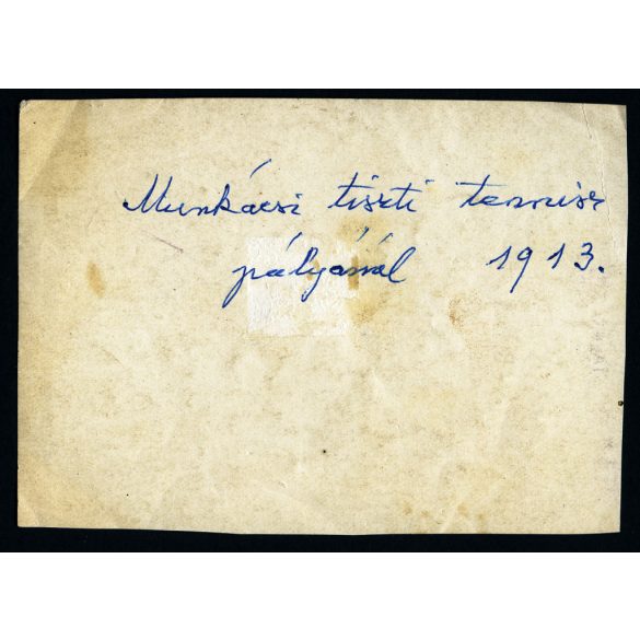Tiszti tenisz pálya, Munkács, Kárpátalja, magyar katonák egyenruhában, úri társaság, elegáns, nők, 1. világháború,, monarchia, 1910-es évek. Eredeti fotó, hátulján feliratozott papírkép.  
