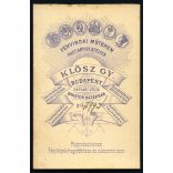 Klösz György műterme, Budapest, elegáns bajuszos férfi portréja, monarchia, 1870-es évek, Eredeti CDV, vizitkártya fotó.  