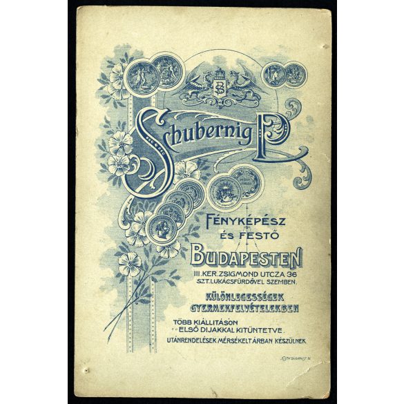 Schubering műterem, Budapest, fiatal magyar katona egyenruhában, 1. világháború, monarchia, 1910-es évek, Eredeti kabinetfotó.  