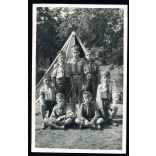 Cserkészek a sátor előtt, egyenruha, nyári tábor, 2. világháború, Horthy-korszak, 1940-es évek, Eredeti fotó, papírkép.  