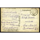 Tábori posta 622, Virágh János (1. honvéd gyalogezred), levele családjának, bombatölcsér kereszttel, egyenruha, 1. világháború, katona, monarchia, 1917. V., 1910-es évek, Eredeti fotó, papírkép, hátulján feliratozott Tábori posta, fotó képeslap. 