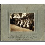 Nagyobb méret, Soltész Erzsébet és Smajda György esküvője, Olaszliszka, menyasszony, vőlegény, Borsod, helytörténet, 1929, 1920-as évek, Horthy-korszak, Eredeti kartonra kasírozott fotó, feliratozott papírkép. 