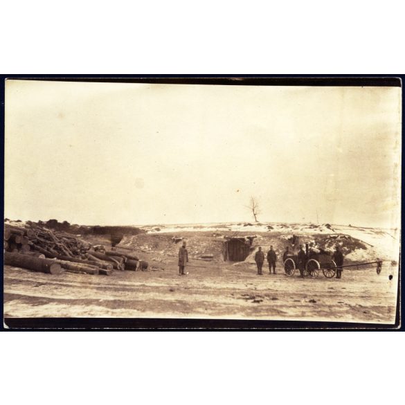 Magyar katonák gulyáságyúval, egyenruha, 1. világháború, militária, 1910-es évek, monarchia, Eredeti fotó, papírkép.  