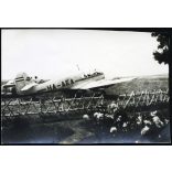 Aero AE-45 Kócsag repülőgép HA-AEA magyar lajstromjellel, repülőgép, aviatika, jármű, közlekedés, 1950-es évek, kommunizmus, Eredeti fotó, papírkép. 