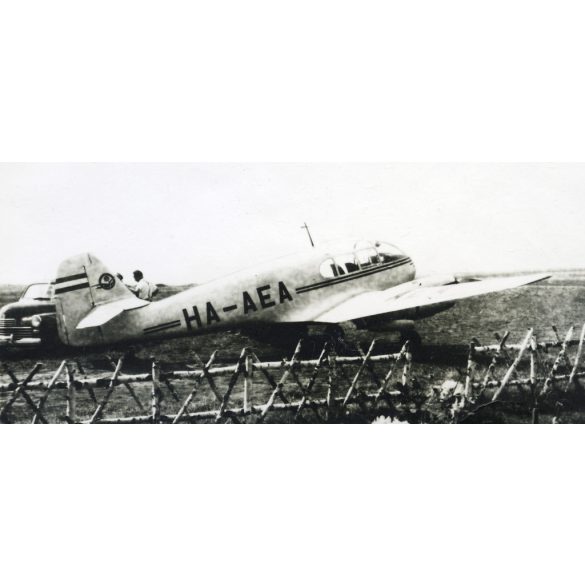 Aero AE-45 Kócsag repülőgép HA-AEA magyar lajstromjellel, repülőgép, aviatika, jármű, közlekedés, 1950-es évek, kommunizmus, Eredeti fotó, papírkép. 