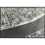 Ritka légifelvétel a Kossuth híddal, Budapest, Duna, Országház, Belváros, közlekedés, 1950-es évek, kommunizmus, Eredeti fotó, papírkép.  