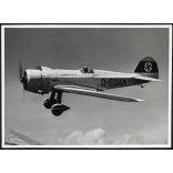 Nagyobb méret, Messerschmitt BFW M.35 típusú német repülőgép náci horogkeresztes jelzéssel, 15 darab készült belőle. Bayerische Flugzeugwerke, Németország. D-EQAN lajstromjel, jármű, közlekedés, aviatika, 2. világháború, 1930-as évek, Horthy-korszak,
