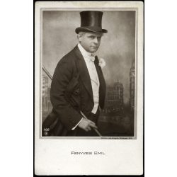   Angelo (Funk Pál) műterem, Budapest, Fenyvesi Emil (született Teitelbaum Emil), híres színész, forgatókönyvíró, művész, színház, monarchia, 1918, 1910-es évek, Eredeti képeslap fotó, papírkép.  