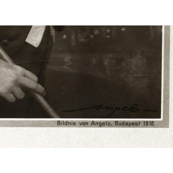 Angelo (Funk Pál) műterem, Budapest, Fenyvesi Emil (született Teitelbaum Emil), híres színész, forgatókönyvíró, művész, színház, monarchia, 1918, 1910-es évek, Eredeti képeslap fotó, papírkép.  