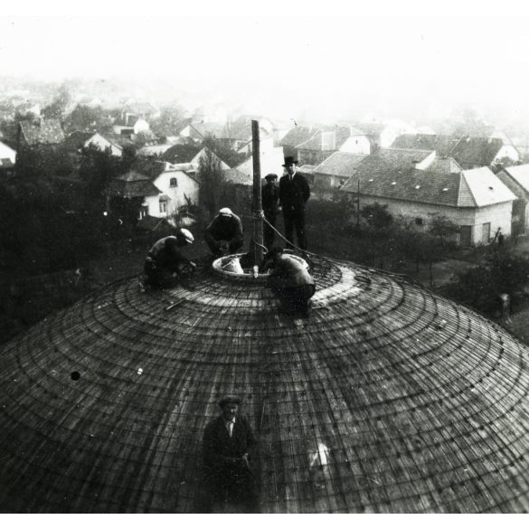 3 darab fotó. Az evangélikus templom építése, Rákospalota (Budapest), egyház, vallás, helytörténet, 1937, 1930-as évek, Horthy-korszak, Eredeti fotó, papírkép.  