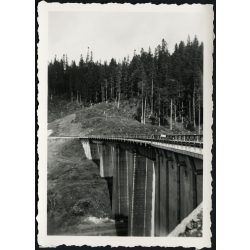   Borgó vasút, Erdély, a 9. őrség hídja, közlekedés, 2. világháború, helytörténet, 1940. szeptember 19, , 1940-es évek, Horthy-korszak, Eredeti fotó, hátulján feliratozott papírkép.   