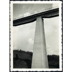   Borgó vasút, Erdély, a legmagasabb híd, közlekedés, 2. világháború, helytörténet, 1940. szeptember 19, , 1940-es évek, Horthy-korszak, Eredeti fotó, hátulján feliratozott papírkép. 