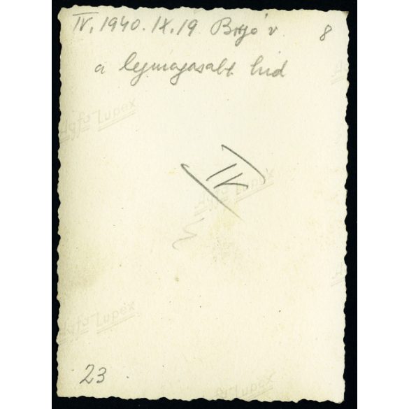 Borgó vasút, Erdély, a legmagasabb híd, közlekedés, 2. világháború, helytörténet, 1940. szeptember 19, , 1940-es évek, Horthy-korszak, Eredeti fotó, hátulján feliratozott papírkép. 