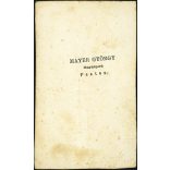 Mayer György fényképíró műterme, Pest elegáns szakállas portréja, szivar, monarchia, 1860-as évek, Eredeti CDV, vizitkártya fotó, oldala, alja vágott.   