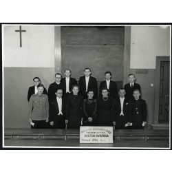   Nagyobb méret, Első Budapesti Keresztény Fotolaboratorium (Kaulich Rudolf), Budapest, Magyar Királyi Pázmány Péter Tudományegyetem doktor avatása, oktatás, , 2. világháború, 1943. május 7., 1940-es évek, Horthy-korszak, Eredeti fotó, hátulján pecsétt