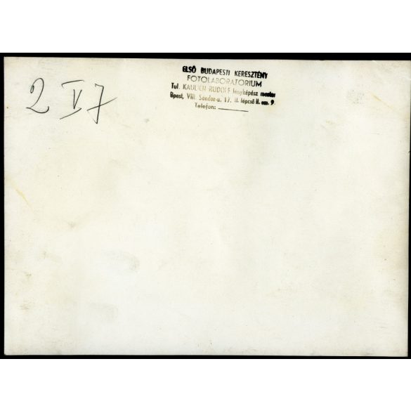 Nagyobb méret, Első Budapesti Keresztény Fotolaboratorium (Kaulich Rudolf), Budapest, Magyar Királyi Pázmány Péter Tudományegyetem doktor avatása, oktatás, , 2. világháború, 1943. május 7., 1940-es évek, Horthy-korszak, Eredeti fotó, hátulján pecsétt