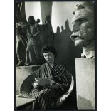 Kiss István szobrászművész műterme, modell, Dózsa György emlékmű, művész,  1950-es évek, kommunizmus, Eredeti fotó, papírkép.  