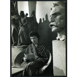   Kiss István szobrászművész műterme, modell, Dózsa György emlékmű, művész,  1950-es évek, kommunizmus, Eredeti fotó, papírkép.  