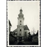 Szűz Mária Mennybevétele templom,  Rozsnyó, Felvidék (Szlovákia), püspöki székesegyház,  városkép, egyház,  épület, 2. világháború, 1942, , 1940-es évek, Horthy-korszak, Eredeti fotó, hátulján feliratozott papírkép. 