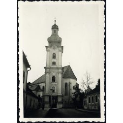   Szűz Mária Mennybevétele templom,  Rozsnyó, Felvidék (Szlovákia), püspöki székesegyház,  városkép, egyház,  épület, 2. világháború, 1942, , 1940-es évek, Horthy-korszak, Eredeti fotó, hátulján feliratozott papírkép. 