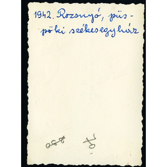 Szűz Mária Mennybevétele templom,  Rozsnyó, Felvidék (Szlovákia), püspöki székesegyház,  városkép, egyház,  épület, 2. világháború, 1942, , 1940-es évek, Horthy-korszak, Eredeti fotó, hátulján feliratozott papírkép. 