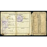 A Kossuth Főgimnázium Tanintézet igazolása, Cegléd, Horthy- korszak, 1920-as évek, Eredeti pecsétekkel, Magyar Államvasutak mélynyomó pecséttel jelzett kihajtható igazolvány beragasztott CDV, vizitkártya fotóval. 