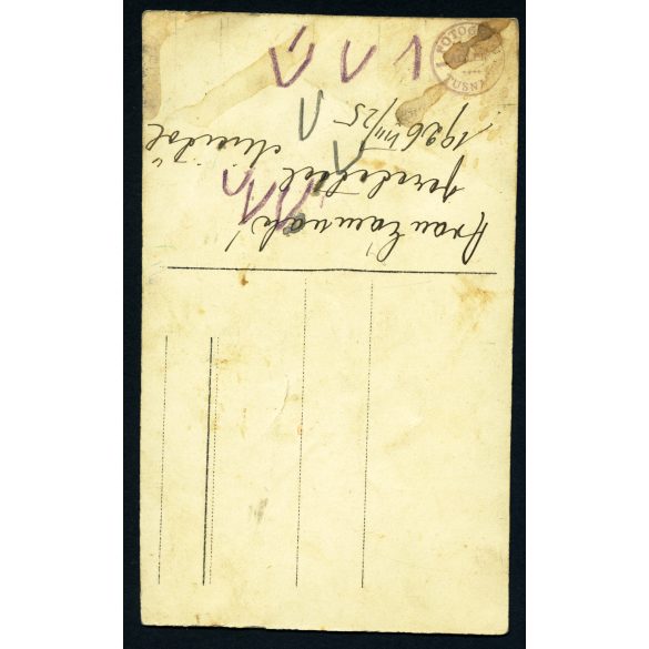 Fotograf Adler, Tusnád, Erdély, elegáns házaspár a vasúti hídnál, közlekedés, Horthy-korszak, helytörténet, 1926, 1920-as évek, Eredeti fotó, pecséttel jelzett papírkép.