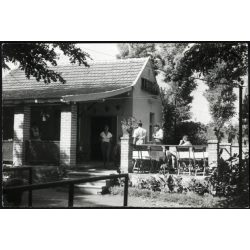   A Tulipán presszó, Badacsony, Balaton, vendéglátás, kommunizmus, helytörténet, 1954, 1950-es évek, Eredeti fotó, hátulján feliratozott papírkép. 
