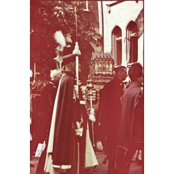   Agfacolor dia, ünnepi körmenet a budai várban, Budapest, Szent Jobb, egyenruha, díszőrség, katona, politikai vezető, Horthy-korszak, 1940-es évek. eredeti ritka Agfacolor színes dia. 