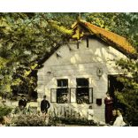 Postahivatal, Félixfürdő, Erdély, 1910-es évek, monarchia, Eredeti színezett képeslap fotó, papírkép.  