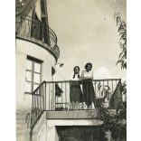 2 darab fotó, modern villa a Rózsadombon, Budapest, 2. kerület, város, helytörténet, 1930-as évek, Horthy-korszak, Eredeti fotó, hátilján feliratozott papírkép.   