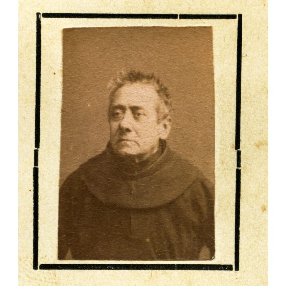 Nagy Quidus Ambrus ferences pap, Érsekújvár, Felvidék, egyház, vallás, , helytörténet, 1885, 1880-as évek, monarchia, Eredeti fotó, kartonra ragasztott papírkép, emléklap. 