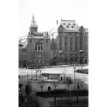 Fotó negatív, közlekedés a Horváth Mihály téren, Budapest, Baross utca, 8. kerület, villamosmegálló, autó, jármű, közlekedés, városkép,, helytörténet, Horthy-korszak, 1930-as évek,  Eredeti nagyméretű fotó negatív! 