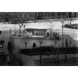 Fotó negatív, közlekedés a Horváth Mihály téren, Budapest, Baross utca, 8. kerület, villamosmegálló, autó, jármű, közlekedés, városkép,, helytörténet, Horthy-korszak, 1930-as évek,  Eredeti nagyméretű fotó negatív! 
