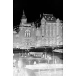 Fotó negatív, közlekedés a Horváth Mihály téren, Budapest, Baross utca, 8. kerület, villamosmegálló, autó, jármű, közlekedés, városkép,, helytörténet, Horthy-korszak, 1930-as évek,  Eredeti nagyméretű fotó negatív! 
