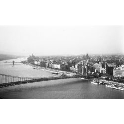   Fotó negatív, Régi Erzsábet híd, Budapest, Duna, látkép, , közlekedés, 5. kerület, városkép,, helytörténet, Horthy-korszak, 1930-as évek,  Eredeti nagyméretű fotó negatív!