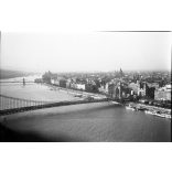 Fotó negatív, Régi Erzsábet híd, Budapest, Duna, látkép, , közlekedés, 5. kerület, városkép,, helytörténet, Horthy-korszak, 1930-as évek,  Eredeti nagyméretű fotó negatív!