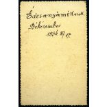 Magyar katona portréja, Békéscsaba, egyenruha, honvéd, helytörténet, 1934., 1930-as évek, Horthy-korszak, Eredeti kartonra ragasztott fotó, hátulján feliratozott papírkép.  