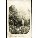 Kirándulók a solymári vízesésnél, Solymár, turizmus, Pilis, Jegenye-völgy,   helytörténet, 1910-es évek, monarchia,. Eredeti fotó, feliratozott papírkép.  