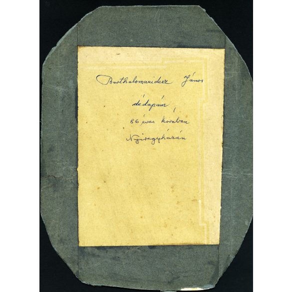 Nagyobb méret, Barthalomaeidész János evangélikus lelkész portréja, Nyíregyháza, pap, egyház, vallás,  1880-as évek, monarchia, Eredeti fotó, kartonra ragasztott papírkép sérülésekkel. 